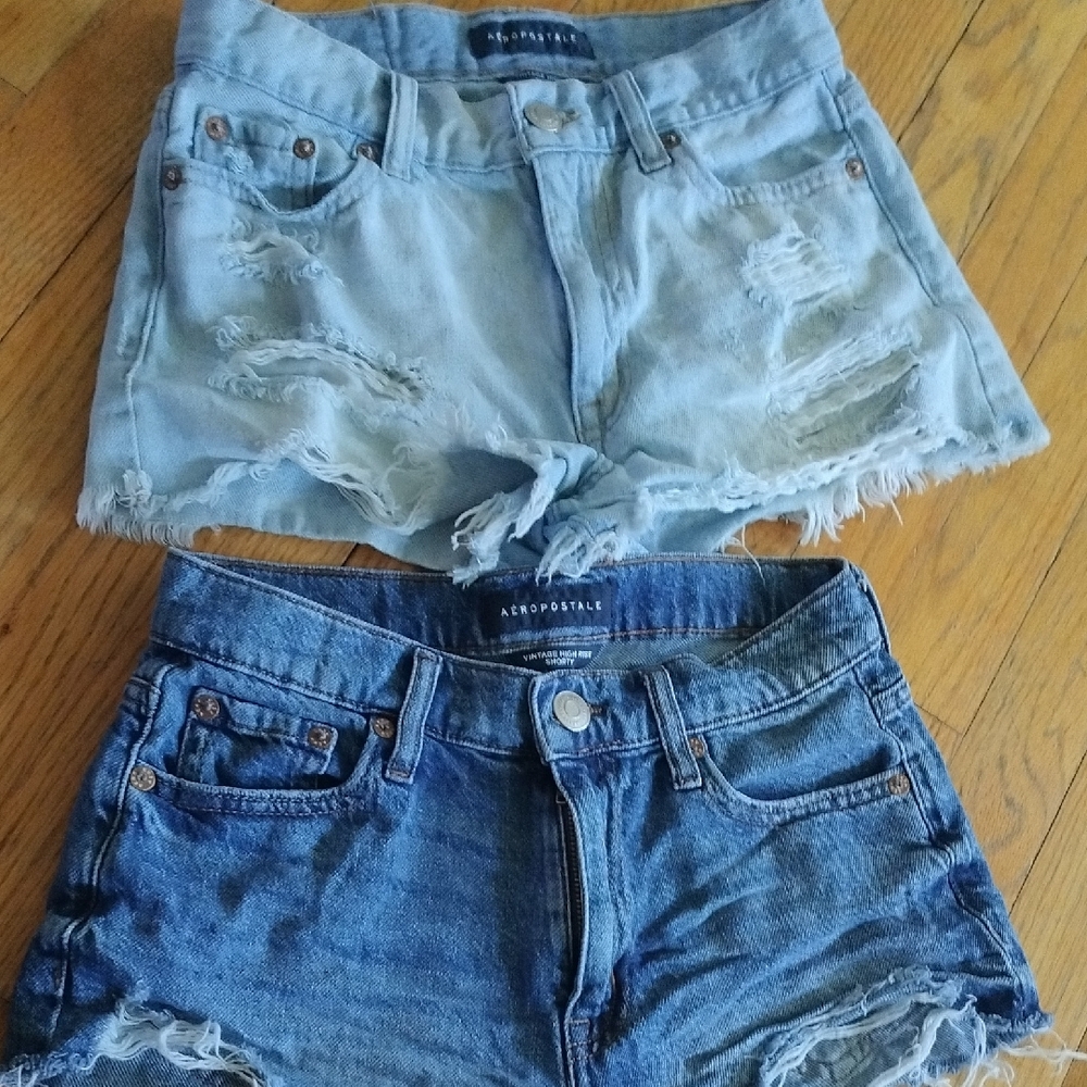 Aeropostale Distressed Denim Shorts Set of 2